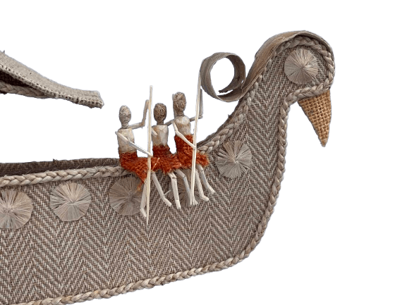The Bihar Store Handmade Jute Boat with sailors Handmade Jute Boat with sailors - Image 2