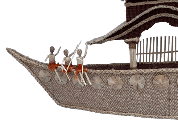 The Bihar Store Handmade Jute Boat with sailors Handmade Jute Boat with sailors - Image 3
