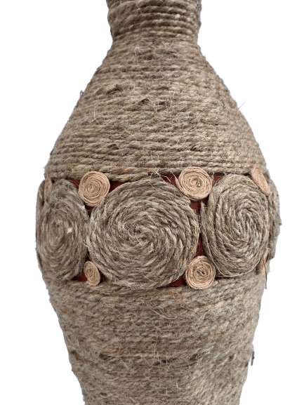 The Bihar Store Handmade Jute Long Neck Flower Pot Handmade Jute Long Neck Flower Pot - Image 4